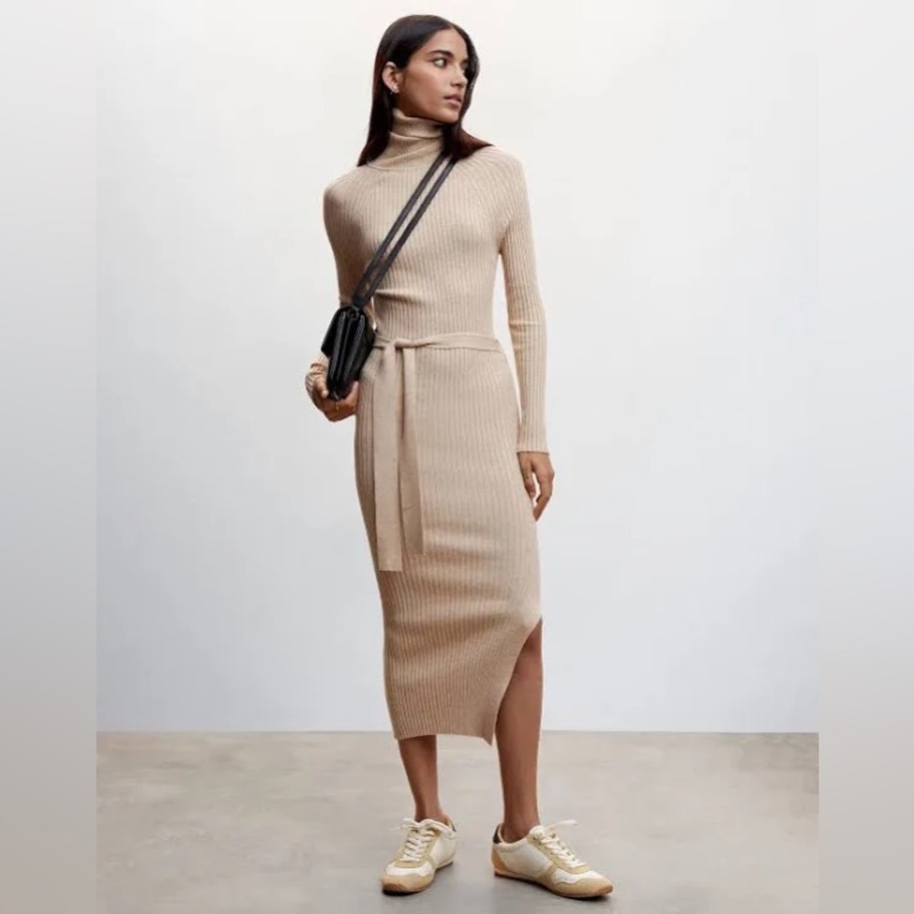NWT Mango Turtleneck Dress with Belt